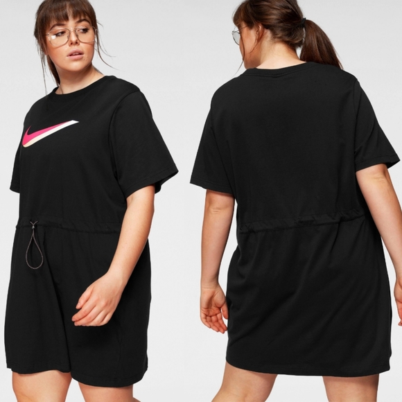 NIKE Plus Size Icon Clash Drawstring Waist Dress Black 3X. - Picture 1 of 6